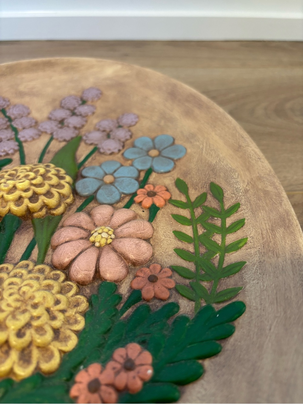 Vintage Mid-Century Modern Floral Relief Wall Plaque Ceramic Art - Picture 8 of 8